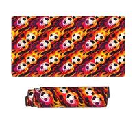 Football Flame Mouse Pad Extra Large Rubber Mousepads for Office Gaming Home 15.8 x 29.5 Inch