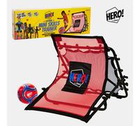 Football Flick HERO Mini Skills Trainer - Includes 3 in 1 Front Curved Ramp - Rear Rebounder Goal Net & Size 3 Ball
