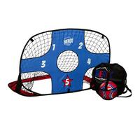 Football Flick HERO! Pop Up Goal | Reversible Football Target Net for Indoor or Outdoor Use | Foldable & Portable for Travel | Goal Post Training Equipment for Young Kids, Red,Blue, One Size