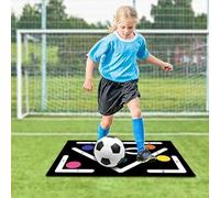 Football Footstep Training Mat, 35x24 Inch Non-Slip Soccer Equipment, Improve Speed, Strength & Coordination for Kids & Adults