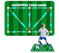 Football Footstep Training Mat, 60×90cm Soccer Sports Mat Non-Slip Shock Football Mastery Mats Skills Dribble with Football-Auxiliary Equipment for Kids and Adults