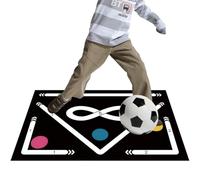 Football Footstep Training Mat for Kids - Silent Shock Absorption Soccer Footwork Skills Carpet - Indoor Outdoor Dribble Ball Control - 60×90cm