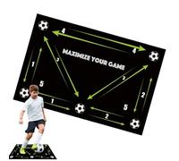 Football Footwork Training Equipment, Non-Slip Soccer Train Mat, Safe Agility Footstep Portable Design for Players Fans Lovers Parents Mom Outdoor Indoor Coaching Juggle