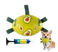 Football for Dogs,PU Leather Biting Game,with Straps Interactive Dog Balls - for Small Medium Large Breed Pet Play Exercise Running Garden Yard Park Outdoor