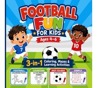 Football Fun for Kids: 3 in 1 Coloring Mazes & Learning Activities