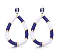 Football Game Day Earrings for Women Red Blue Purple Orange Field Day Accessories Heishi Earrings Clay Beaded Dangle Earrings Sport Race Game Day Outfits Football Mom Jewelry Accessories Gifts, Clay
