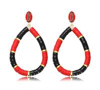 Football Game Day Earrings for Women Red Blue Purple Orange Field Day Accessories Heishi Earrings Clay Beaded Dangle Earrings Sport Race Game Day Outfits Football Mom Jewelry Accessories Gifts, Clay