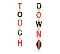 Football Game Day Earrings for Women Rhinestone Touch Down Earrings Race Day Sport Team Earring Red Blue Purple Field Day Accessories Football Mom Outfits Game Day Jewelry Gifts, Zinc, crystal