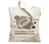Football Game Day Quote Fall Season Canvas Tote Bag 13x15 Inch | Sports fan accessory, Tailgating gear, Weekend lifestyle, Modern graphic print