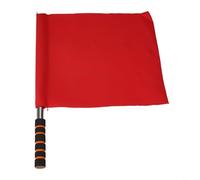 Football Game Referee Flags 35x31cm Waterproof Nylon Flag with 2cm Stainless Steel Pole 46cm Handle Lightweight Anti-Slip Foam Grip Multi-Colored for Sports Matches Training(Red)