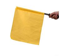 Football Game Referee Flags 35x31cm Waterproof Nylon Flag with 2cm Stainless Steel Pole 46cm Handle Lightweight Anti-Slip Foam Grip Multi-Colored for Sports Matches Training(Yellow)