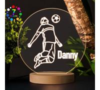 Football Gifts for Boys Kids Personalised Football Night Light LED Lamp Gifts Football Gifts for Christmas Birthday Custom Football Night Light for Girls Boys Son Grandson (Design 1)