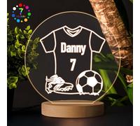 Football Gifts for Boys Kids Personalised Football Night Light LED Lamp Gifts Football Gifts for Christmas Birthday Custom Football Night Light for Girls Boys Son Grandson (Design 2)