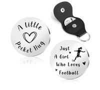 Football Gifts For Girls Football Gifts For Football Lovers Football Pocket hug "Just A Girl Who Loves Footballs" Football Themed Gifts For Girl Football Presents Keychain Football Stocking Fillers