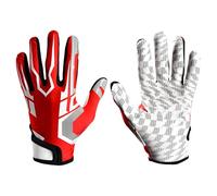 Football Glove, Pro Elite Sports Training, Red, Comfortable and Breathable, Non-Slip Grip, Adjustable Wrist Strap for Secure Fit