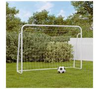 Football goal 214x75x152 cm, Concrete Grey Powder-Coated Steel Frame Polyester