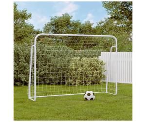 Football goal 214x75x152 cm, Concrete Grey Powder-Coated Steel Frame Polyester