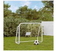 Football Goal with Net White Steel Outdoor Soccer Training Equipment vidaXL