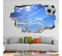 Football Goal Nets 3D Wall Sticker Mural Decal Kids Room Decor Soccer Ball