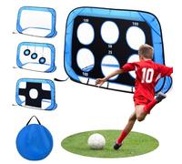Football Goal, Sckolaink 4-in-1 Football Goals for Kids with 3 Types of Targets, Foldable and Portable Pop Up Football Goals with Carry Bag, Indoor & Outdoor Football Training for Boys Girls