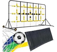 Football Goalkeeper Deflector Board,Goalkeeper Training Rebound Chain Gatewith Bracket Rebound Chain + Moving Wheels + Simulated Human Wall Screen,For Reflex & Agility