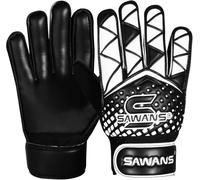 Football Goalkeeper Gloves For Boys kids Children Youth Training Gloves Soccer Goalie Goalkeeping Wrist Protection Grip Palms Adults Men (Black, Size 4 Suitable for 6 to 9 Years old)