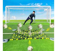 Football Goalkeeper Trainer Equipment, 2.75M Goalkeeper Training Rebound Chain, Square Deflector/Single Line with Water Bag, Soccer Ball Deflector for Enhanced Reaction Time Rebound Network