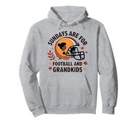 Football Grandmas: Sundays Are For Football And Grandkids Pullover Hoodie, Adult Unisex, Heather Grey, XXL