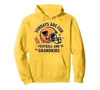Football Grandmas: Sundays Are For Football And Grandkids Pullover Hoodie, Adult Unisex, Lemon, L