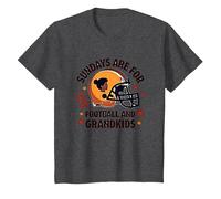Football Grandmas: Sundays are for Football and Grandkids T-Shirt, Kids, Dark Heather Grey, 3 Years