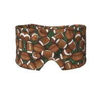 Football Green Print Sleep Eye and Ear Muffs Mask - Adjustable Yoga Travel Headband, Keep Warm Shading Comfortable Aid