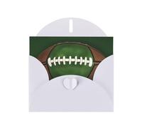 Football Green Prints Pearl Paper Horizontal Festival Greeting Card for Birthday Cards and All Occasions, White