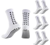 Football Grip Socks - 2/3/4PCS Non Slip Pairs White Sports Anti-Slip Socks | Football Gifts For Boys Mens For Soccer Basketball Yoga Running Hiking (UK, Age, One Size, Regular, White/3)