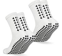 Football Grip Socks - Pairs White Sports Socks Mens Non Slip Grip Sockss Football Gifts For Boys For Basketball Soccer Volleyball Yoga Running (UK, Age, One Size, 11, Regular, 2, White)