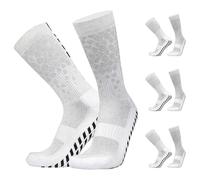 Football Grip Socks - 3 Pairs - Non Slip Football Socks for Men and Junior - Quick Dry Design - Performance Sport Socks Ideal for Football (White)