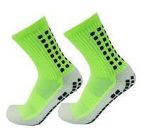 Football Grip Socks Men and Women Non-Slip Silicone Bottom Soccer Grip Socks (UK, Numeric, 5, 9, Fluorescent Green)