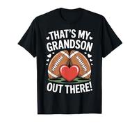 Football Heart That's My Grandson Out There Sports Family T-Shirt