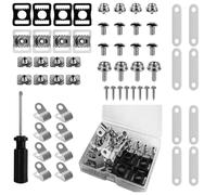 Football Helmet Hardware Kit - 57 Piece Helmet Repair Kit | Football Visor Clips | Replacement Screws And Parts For Footballs, Baseball, Hockey Helmets | Stainless Steel Maintenance Set