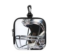 Football Helmet Side Small Zip Pouch-Waterproof Neoprene Storage Bag for Earbuds, Keychain Clip Case for Coins Cards USB, Travel Organiser