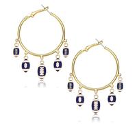 Football Hoop Dangle Earrings Fun Game Day Earrings for Women Enamel Sport Race Day Hoops Sport Fans Football Mom Outfits Accessory Birthday Holiday Party Jewelry Gifts, L, Metal, No Gemstone