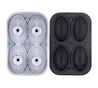 Football Ice Ball Mould, Ball Ice Maker Mould | Novelty 4-Cavity Shaped Ice Ball Moulds | Fondant Mould, Easy Demolulder, Includes Funnel for the