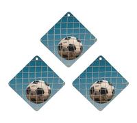 Football in The Football Network Car Air Freshener, 3 Pcs Rhombus Hanging Air Freshener Cards, Long Lasting Fragrance Scented Cards for Car, Home, Office Black-style