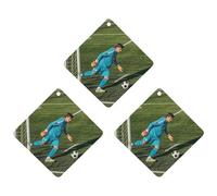 Football in The Goalkeeper Position Car Air Freshener, 3 Pcs Rhombus Hanging Air Freshener Cards, Long Lasting Fragrance Scented Cards for Car, Home, Office Gray-style