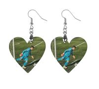 Football in The Goalkeeper Position Wooden Earrings for Women, Vintage Elegant Wood Jewelry, Lightweight Earrings for Wedding, Party, Everyday Jewelry Gift, Apricot shaped, Wood, wood