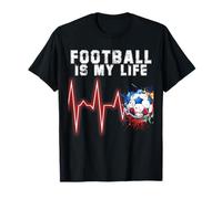 Football is My Life Heartbeat Soccer Ball for Kids Boys Girl T-Shirt