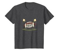 Football is My Religion: Gridiron Devotion T-Shirt, Kids, Dark Heather Grey, 3 Years