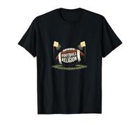 Football is My Religion: Gridiron Devotion T-Shirt, Men, Black, XL