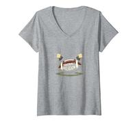 Football is My Religion: Gridiron Devotion V-Neck T-Shirt, Women, Heather Grey, XXL