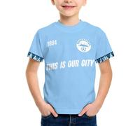 Football Jersey for Boys Girls - Personalised Football Shirts with Name Number - Man City Football Kits for Kids - Man City Football Gifts for Boys - 100% Polyester,Breathable