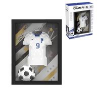 Football Jersey Mini Building Blocks with Framed, England No.9 Soccer Shirt Micro Bricks Model, Souvenir Display for Collection, STEM Toys, Gifts for Soccer Fans and Teens, 815 PCS